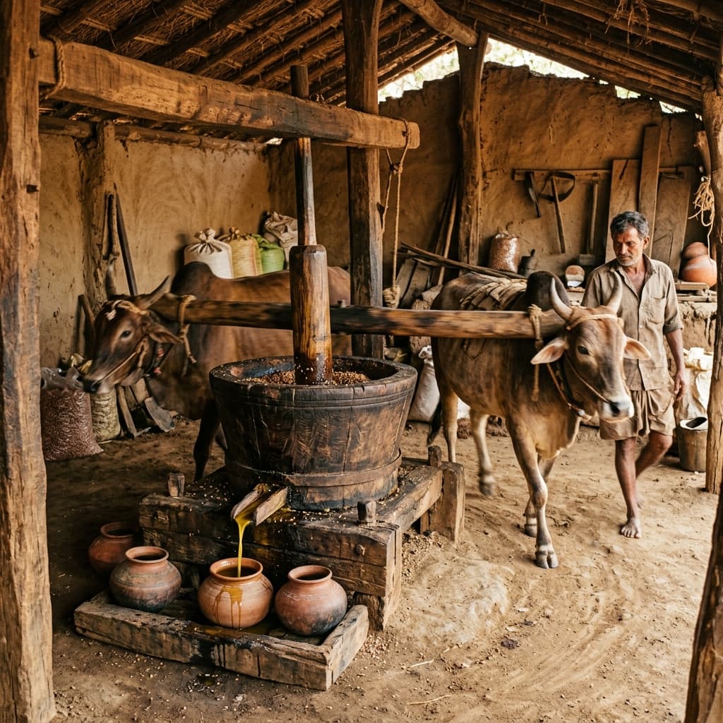 The Ancient Art of Wood Pressed Oil Extraction